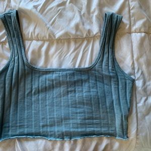 Light blue crop top